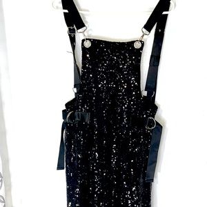 Black sequined jumpsuit